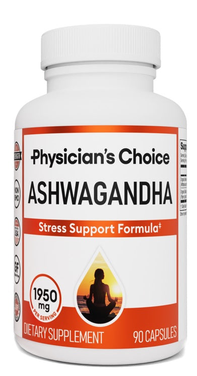 Ashwagandha - Polvo orgánico de raíz de Ashwagandha de 1950 mg con extracto de pimienta negra, alivio del estrés, soporte para el estado de ánimo, 90 cápsulas vegetales de Ashwagandha