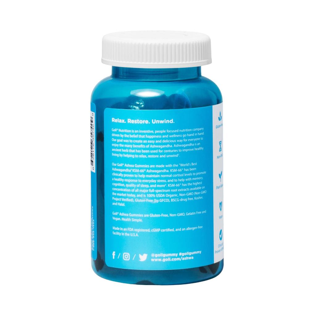 Golí Nutrition Suplemento Ashwagandha en Gomitas con Sabor a Bayas 60 Unidades