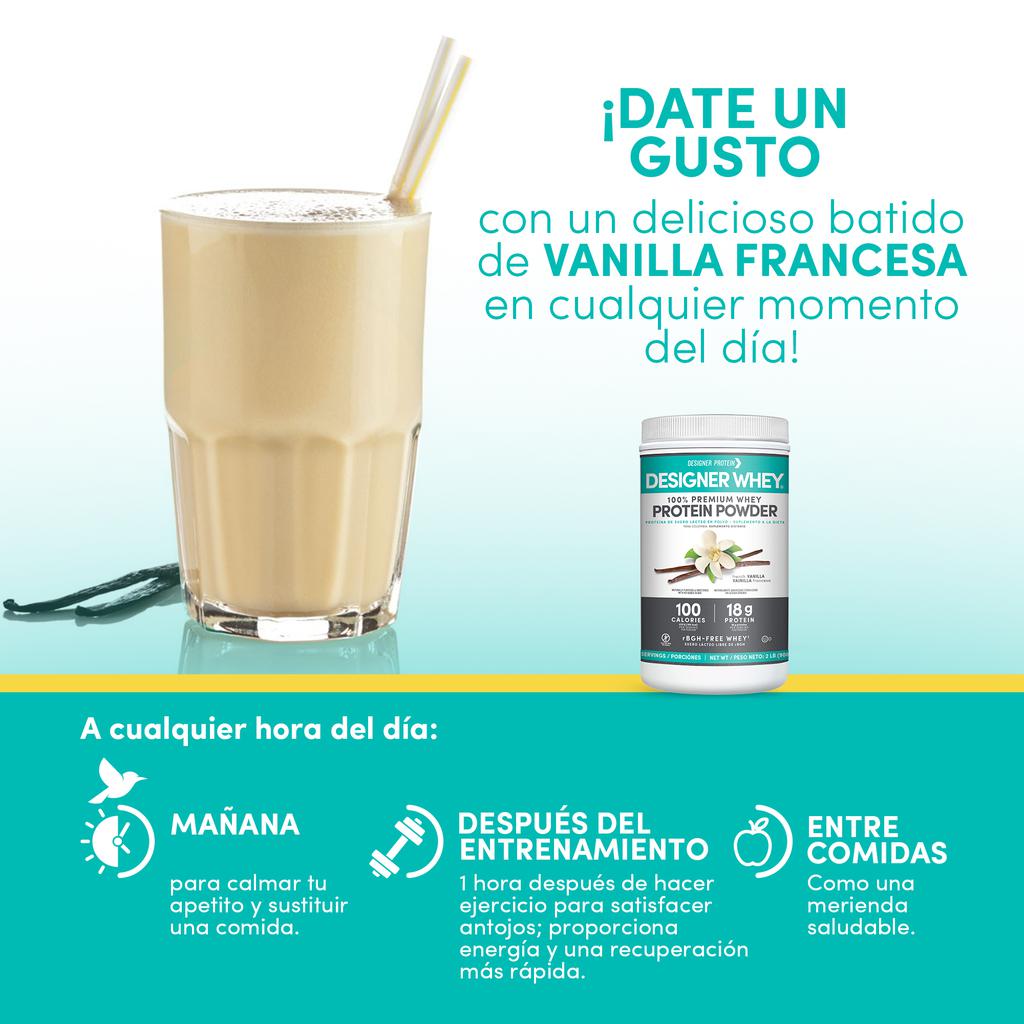 Designer Whey Proteína de Suero de Leche en Polvo Sabor a Vainilla 908 g