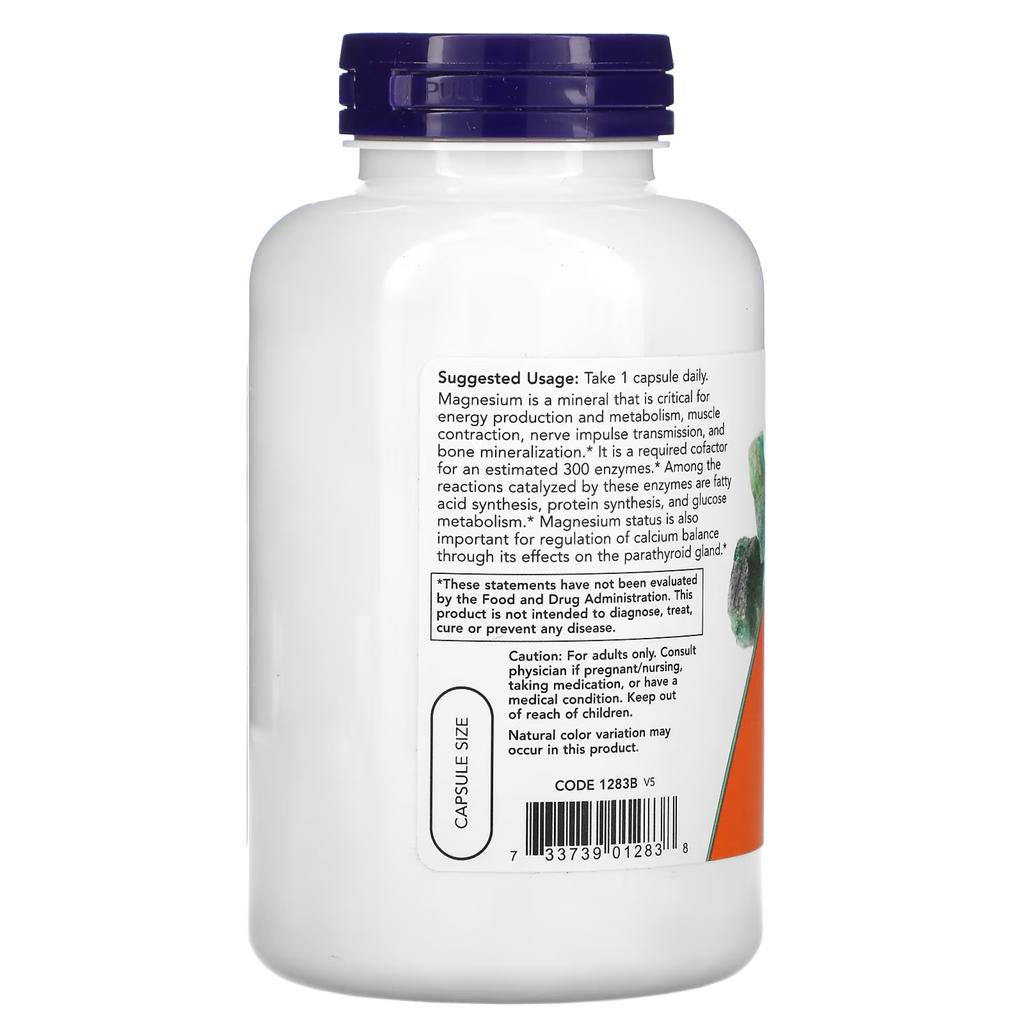 Now Magnesio 180 Cápsulas / 400 mg / 0.01 oz