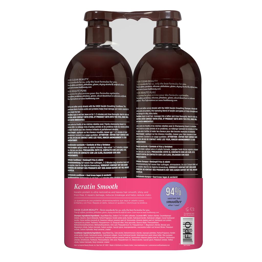 Hask Shampoo y Acondicionador Alisador con Proteína de Keratina 2 Unidades / 1 L / 33.8 oz
