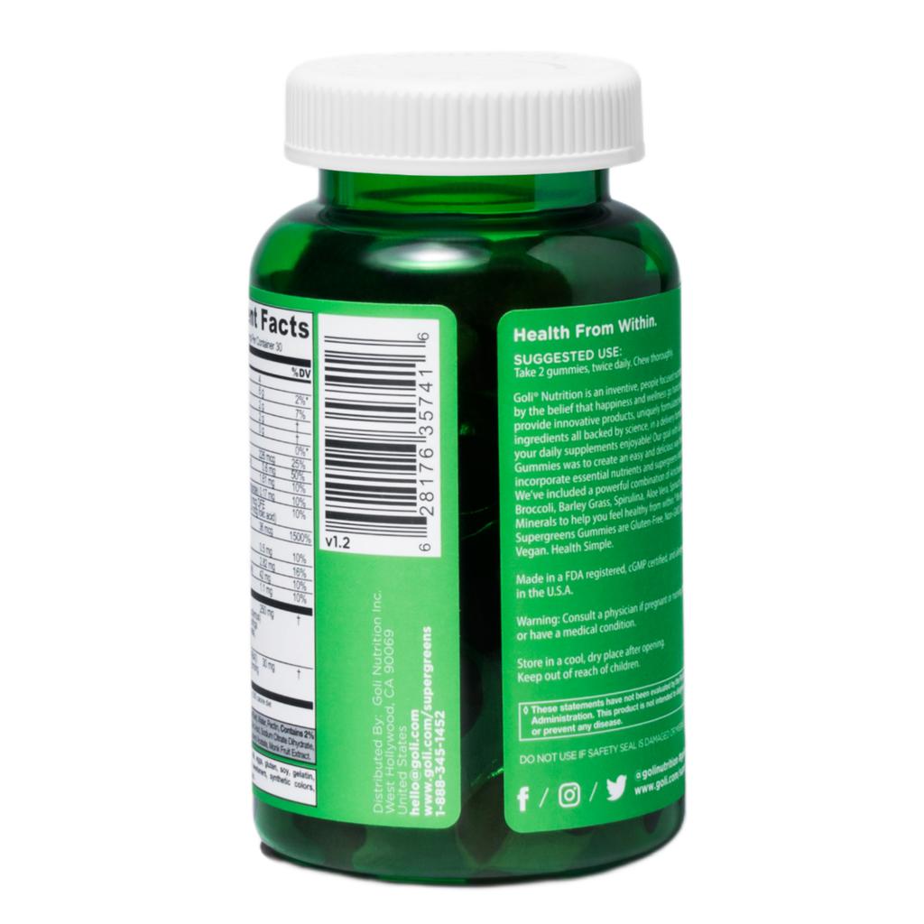 Goli Gomas Supergreens Suplemento Nutricional 60 Unidades