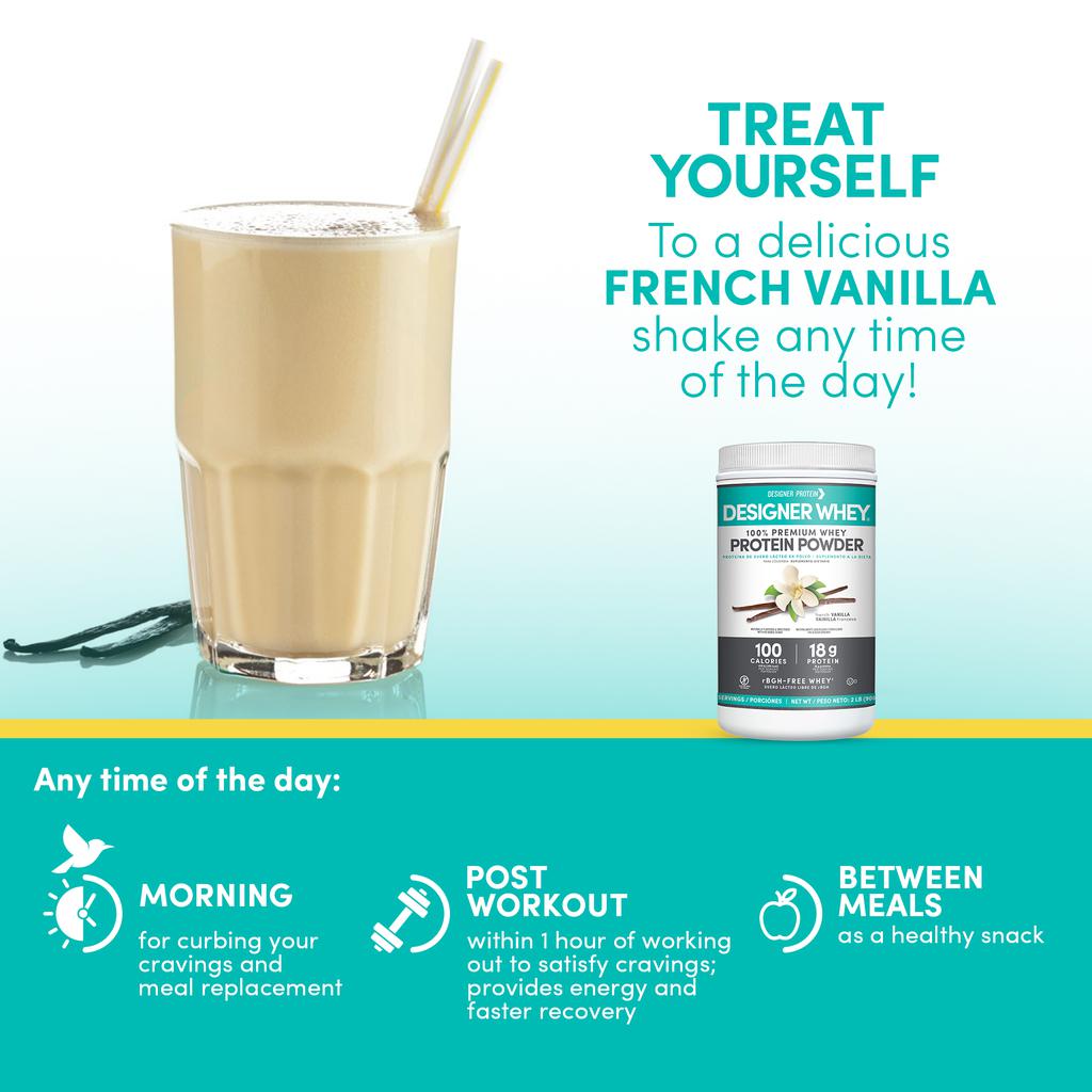 Designer Whey Proteína de Suero de Leche en Polvo Sabor a Vainilla 908 g