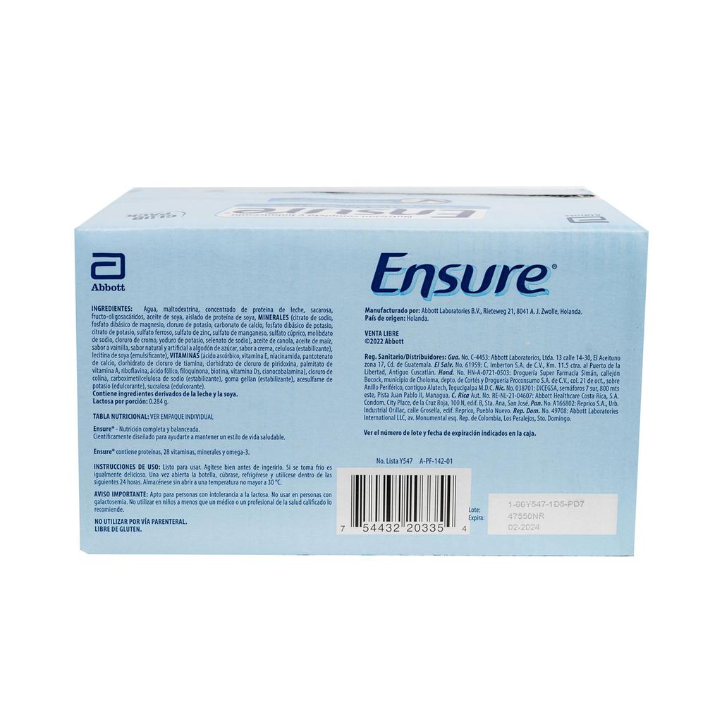Ensure Sabor a Vainilla Bebida Liquida 16 Unidades / 220 mL