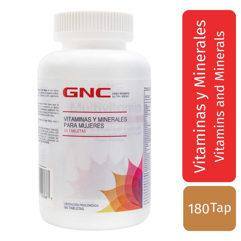 GNC Women´s Ultra Mega Vitaminas y Minerales 180 Tabletas