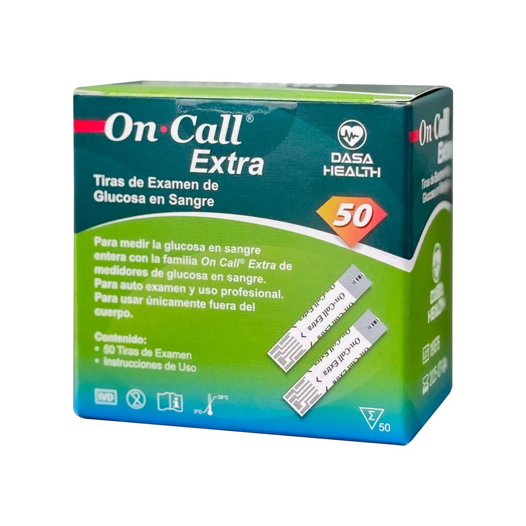 On Call Extra Tiras Reactivas para Medir Glucosa 50 Unidades