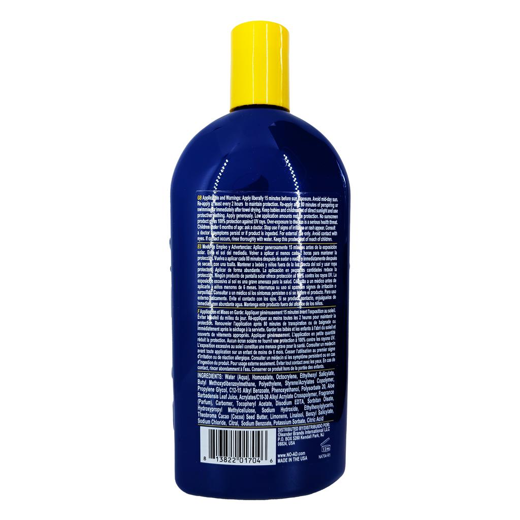 NO-AD SPF 85 Protector Solar 475 mL / 16 oz