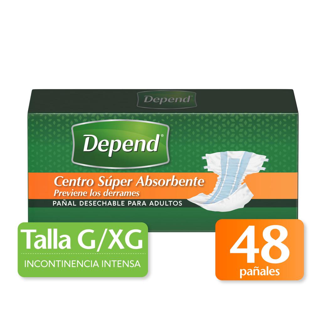 Depend Pañal para Adulto Talla L 48 Unidades