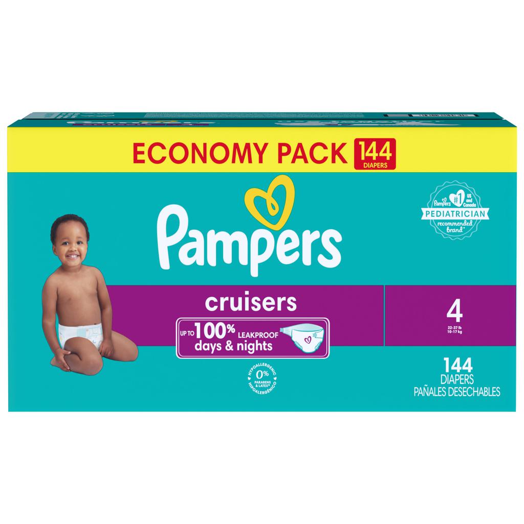 Pampers Pañales para Bebé Cruisers Talla 4 / 144 Unidades
