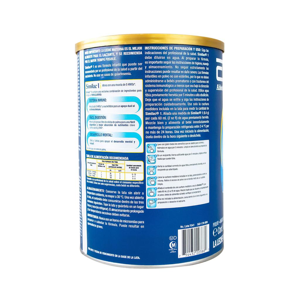 Similac 1 Formula en Polvo para Bebé Enriquecida con 5HMO 1.8 kg / 4 lb