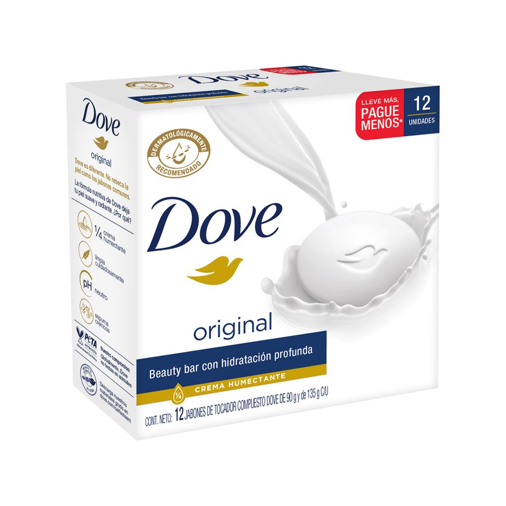 Dove Jabón de Baño en Barra con Crema Humectante 12 Unidades