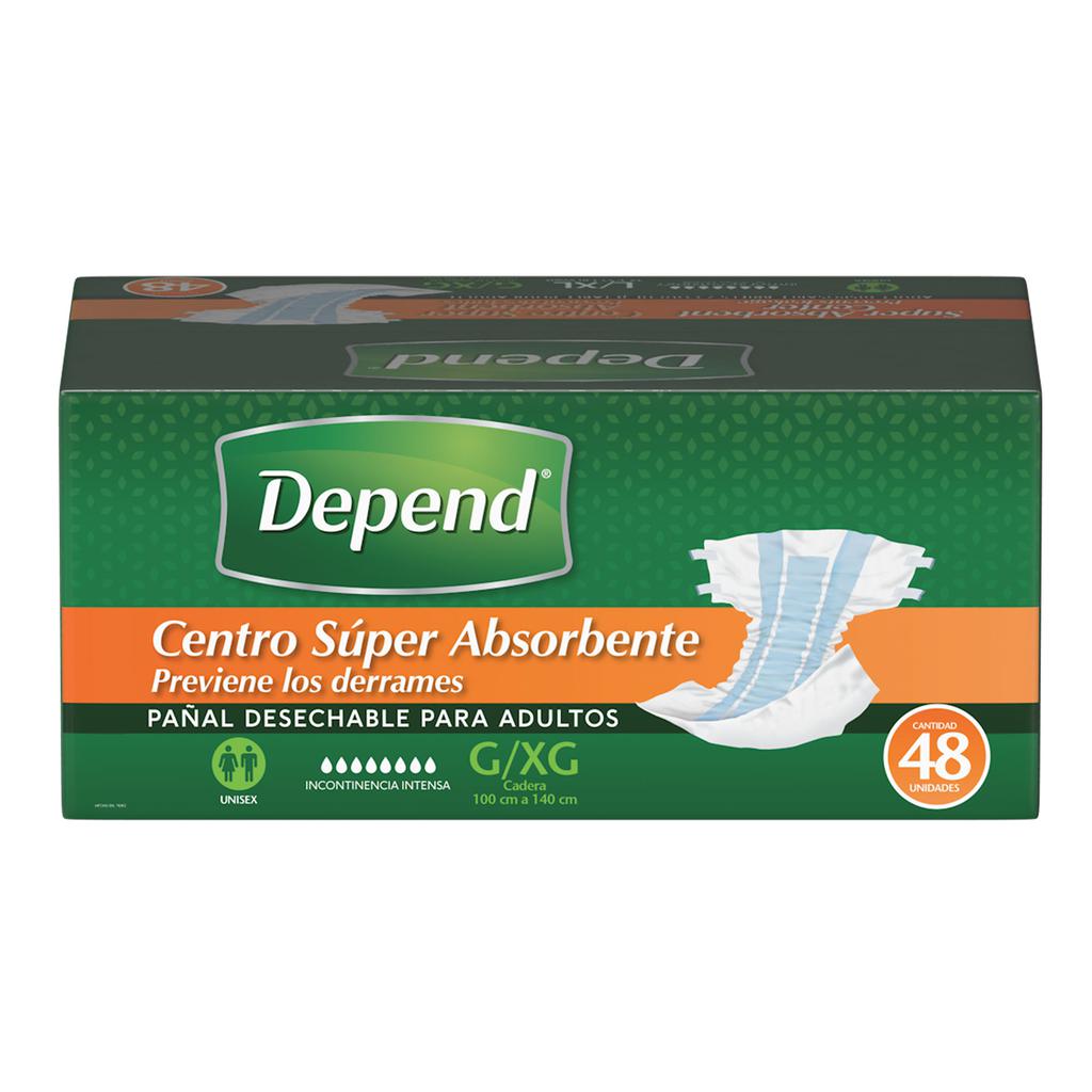 Depend Pañal para Adulto Talla L 48 Unidades