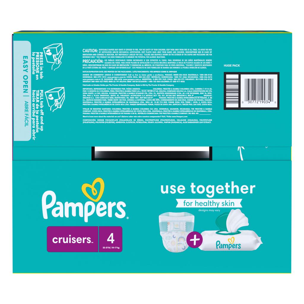 Pampers Pañales para Bebé Cruisers Talla 4 / 144 Unidades