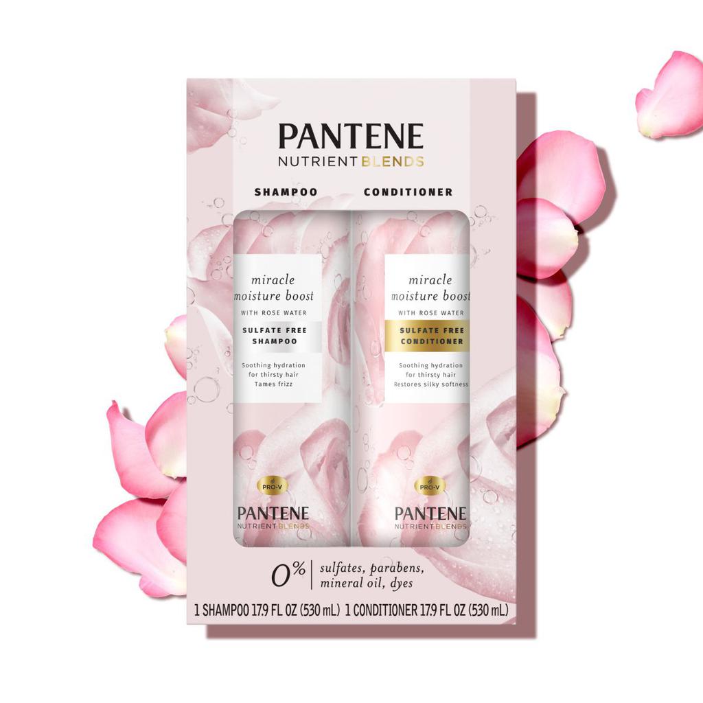 Pantene Shampoo y Acondicionador Nutrient Blends Agua de Rosas 530 mL / 17.9 oz