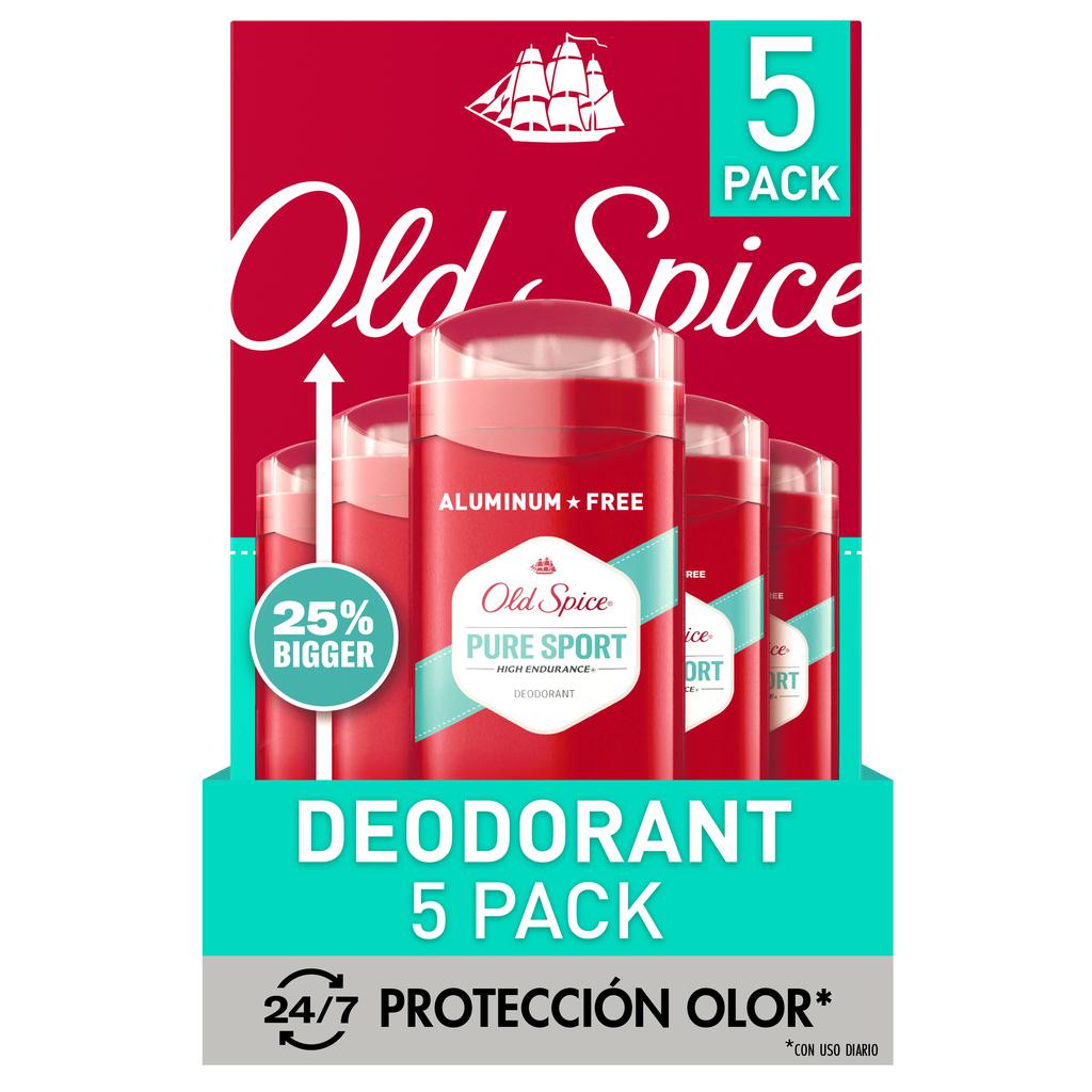 Old Spice Desodorante Pure Sport Esencia Masculina 5 Unidades / 85 g / 3 oz