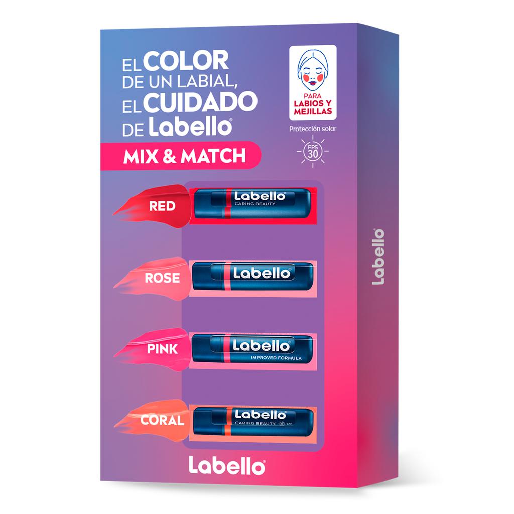 Labello Bálsamo Hidratante para Labios Multicolor 4 Unidades / 4.8 g