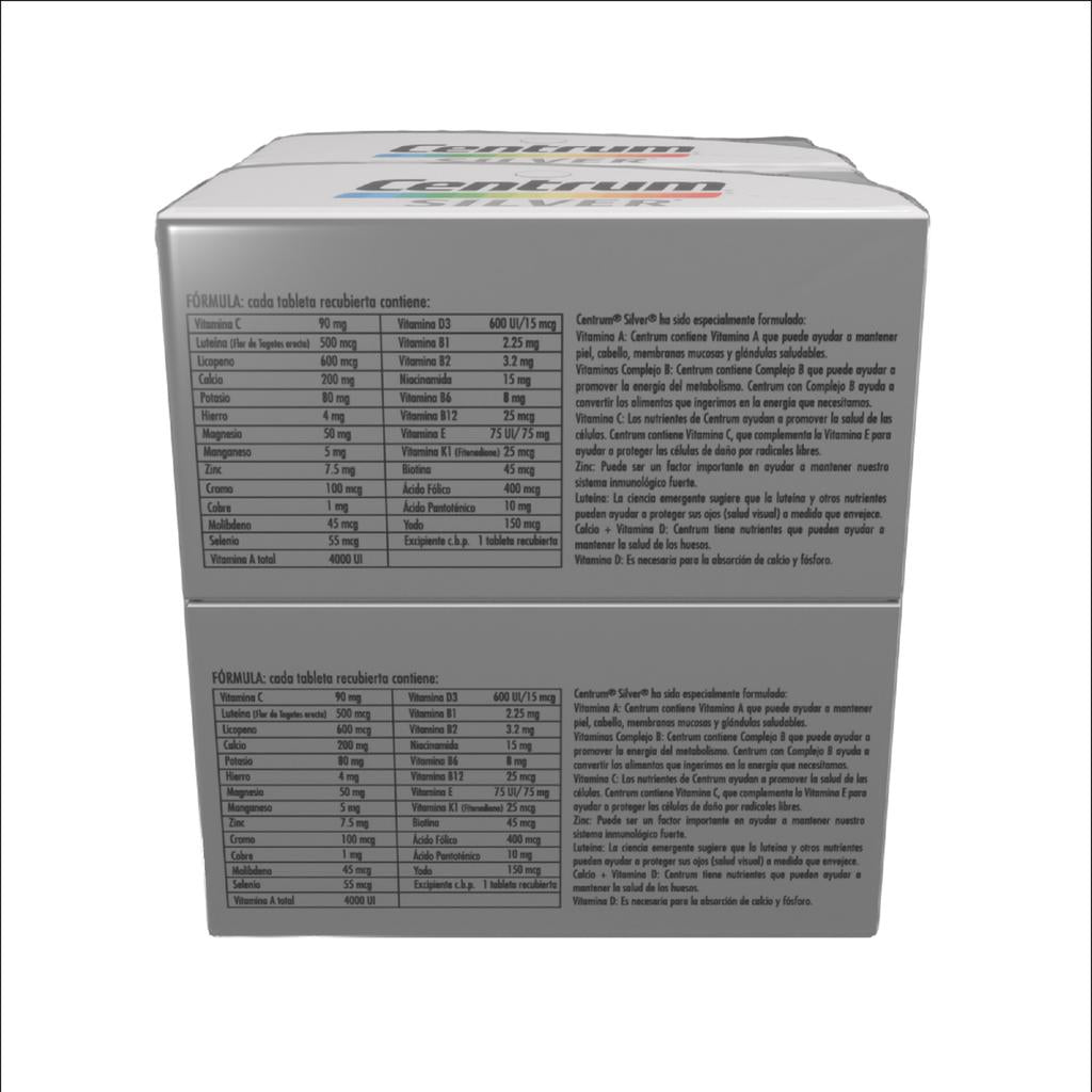 Centrum Silver Multivitamínico Tabletas Recubiertas 4 Unidades