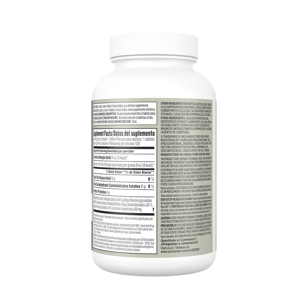 Member's Selection Ginkgo Biloba 60 Mg 120 Comprimidos
