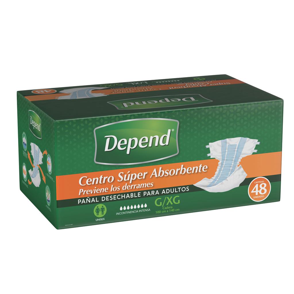 Depend Pañal para Adulto Talla L 48 Unidades