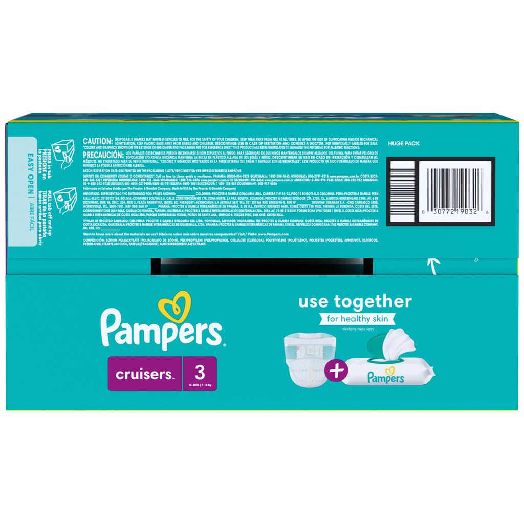Pampers Pañales para Bebé Cruisers Talla 3 / 160 Unidades