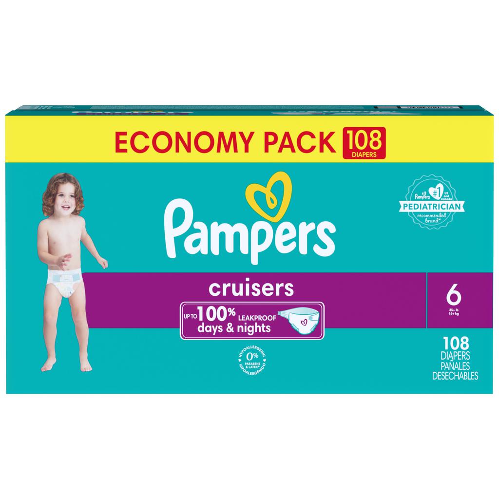 Pampers Pañales para Bebé Cruisers Talla 6 / 108 Unidades