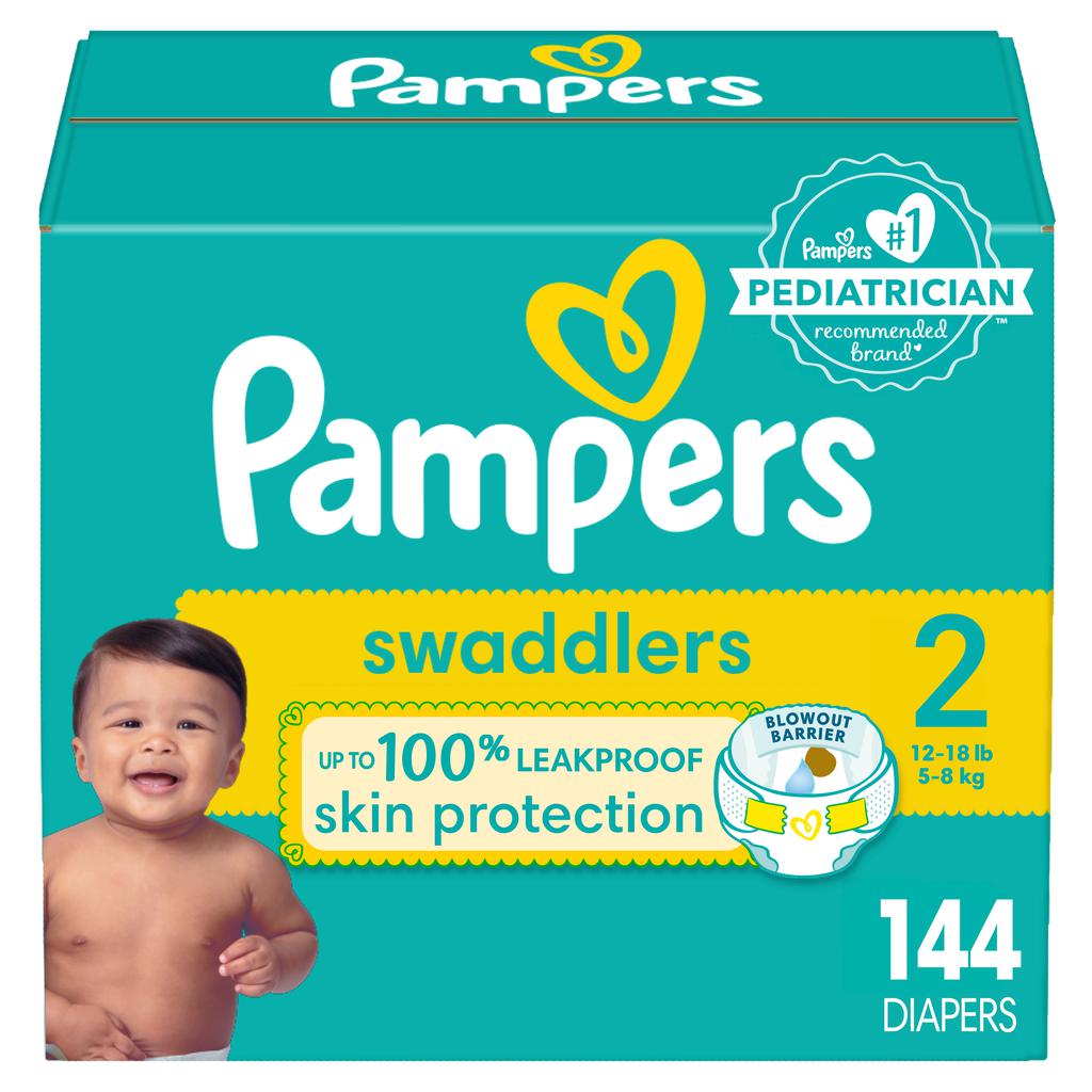 Pampers Pañales Swaddlers para Bebé Talla 2 / 144 Unidades
