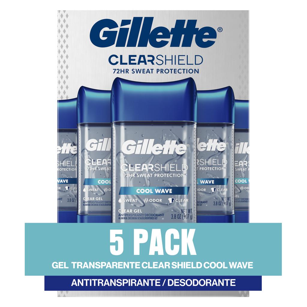 Gillette Cool Wave Desodorante en Gel 5 Unidades / 107 g / 3.8 oz