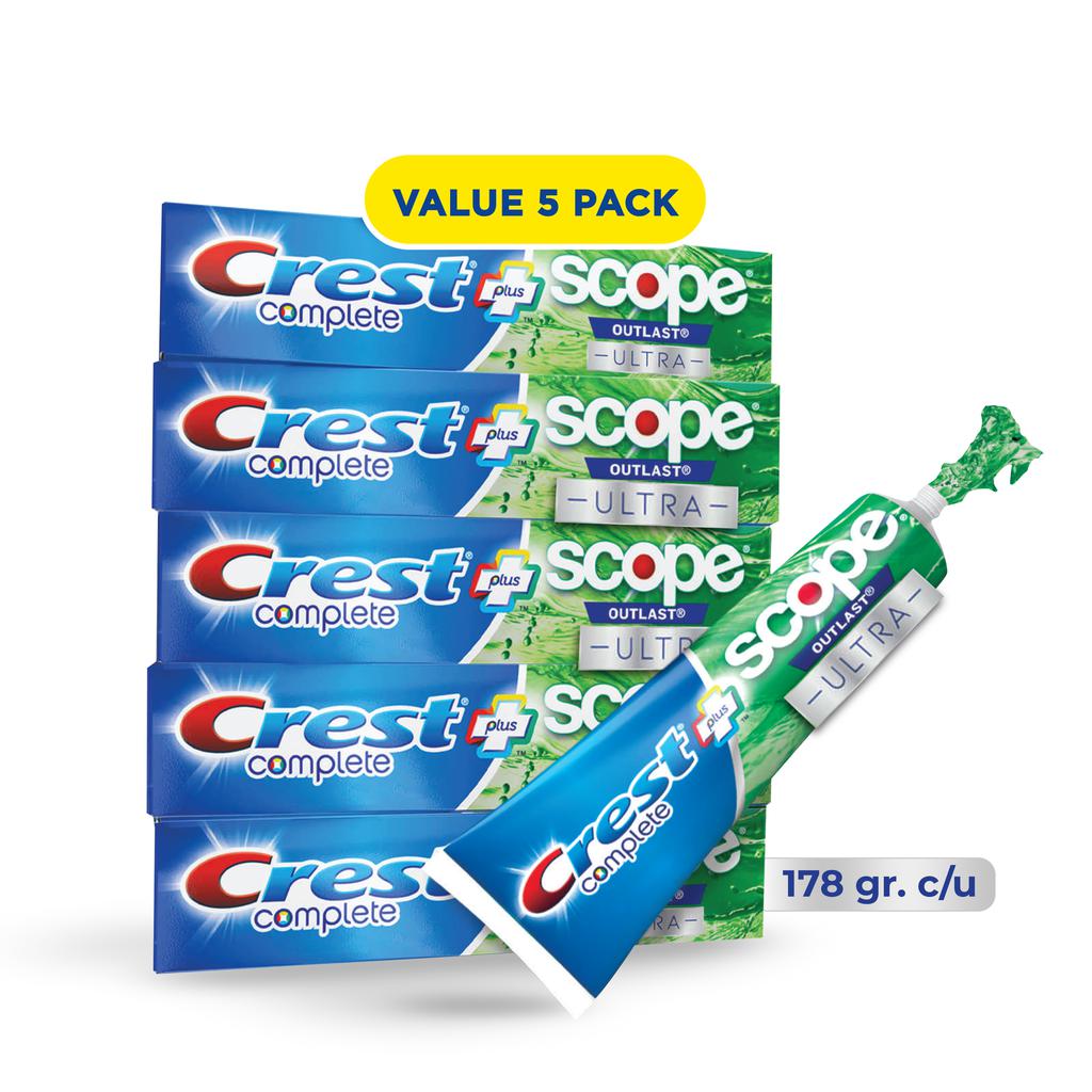 Crest Crema Dental Complete + Scope Advanced Active Foam 5 Unidades / 178 g / 6.3 oz