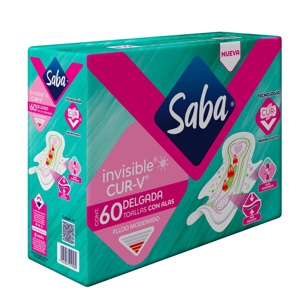Saba Toallas Sanitarias Invisible CUR-V 60 Unidades
