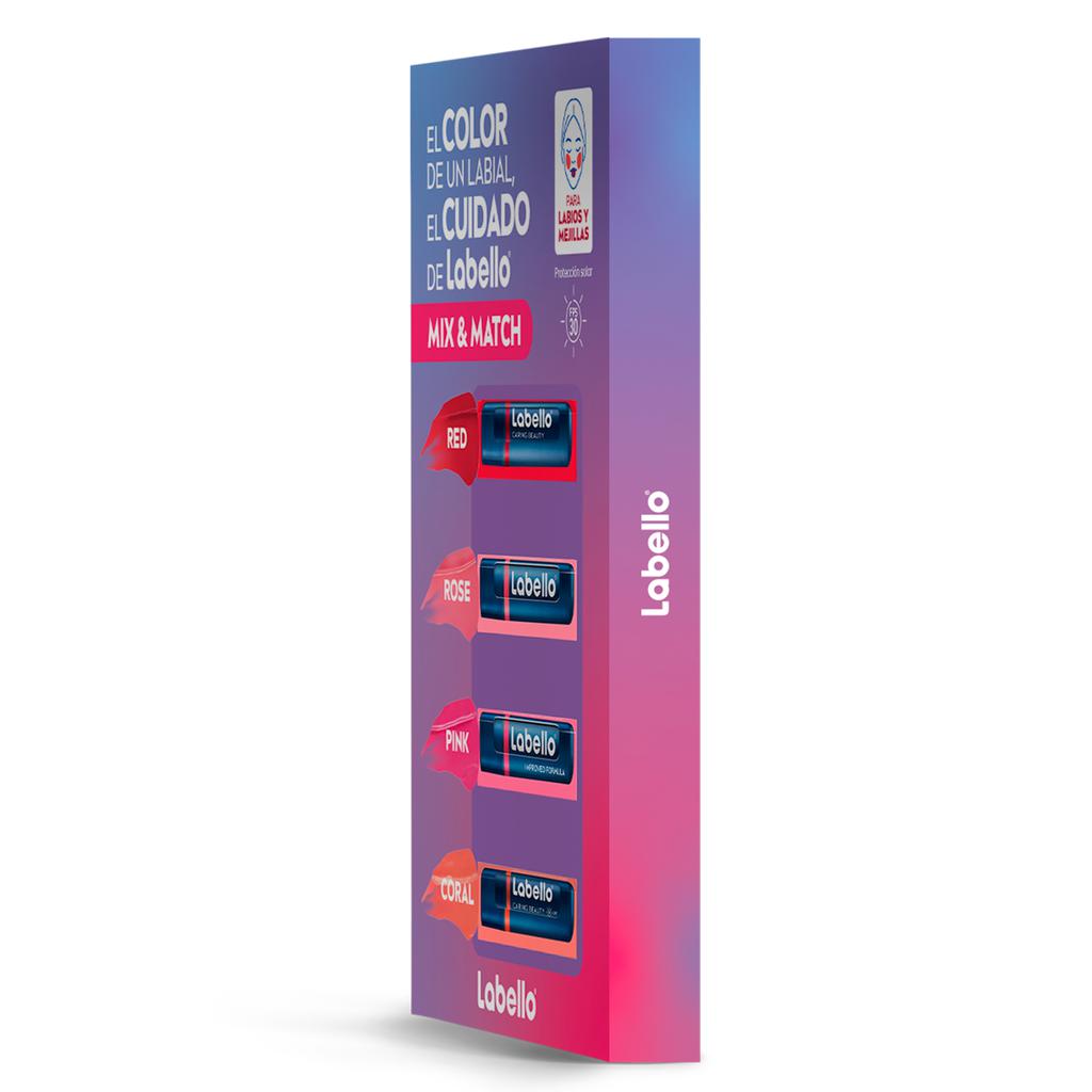 Labello Bálsamo Hidratante para Labios Multicolor 4 Unidades / 4.8 g