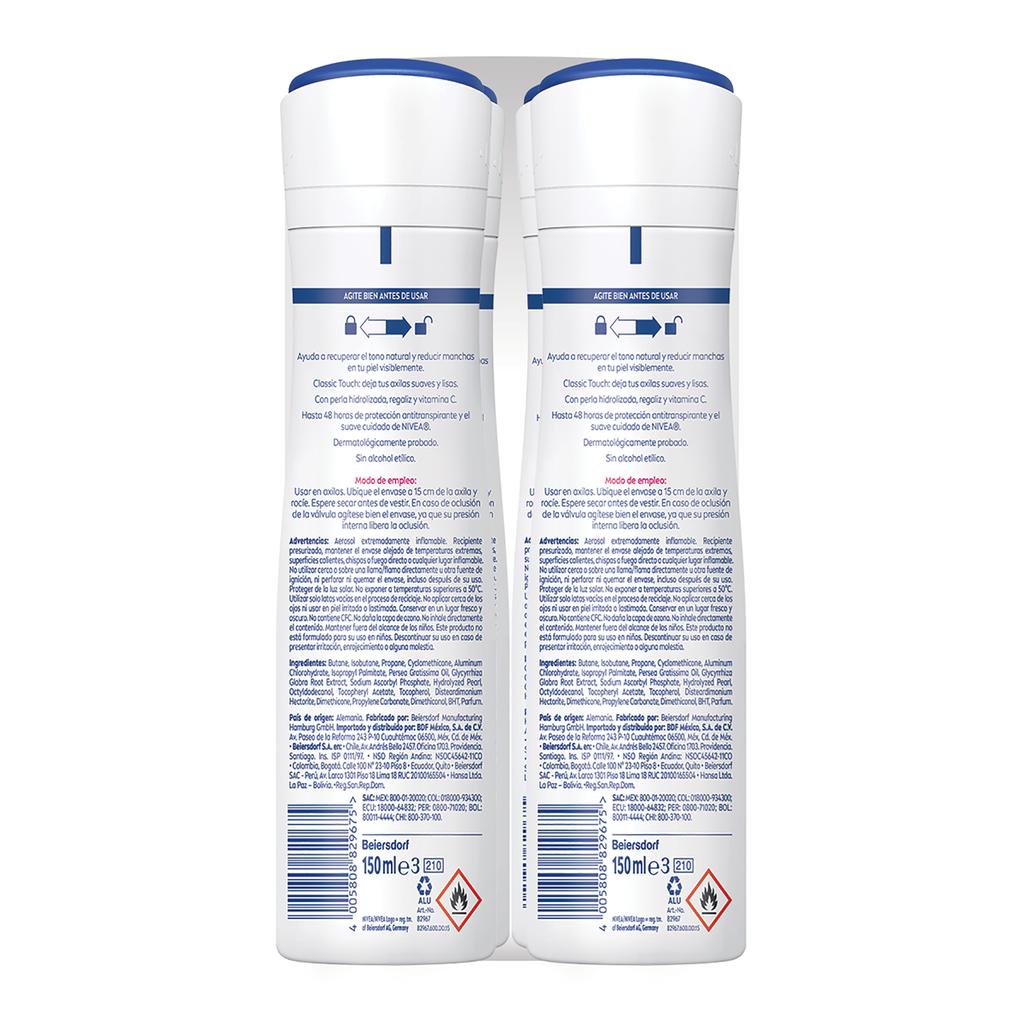 Nivea Desodorante en Spray 4 Unidades / 150 mL / 5 oz