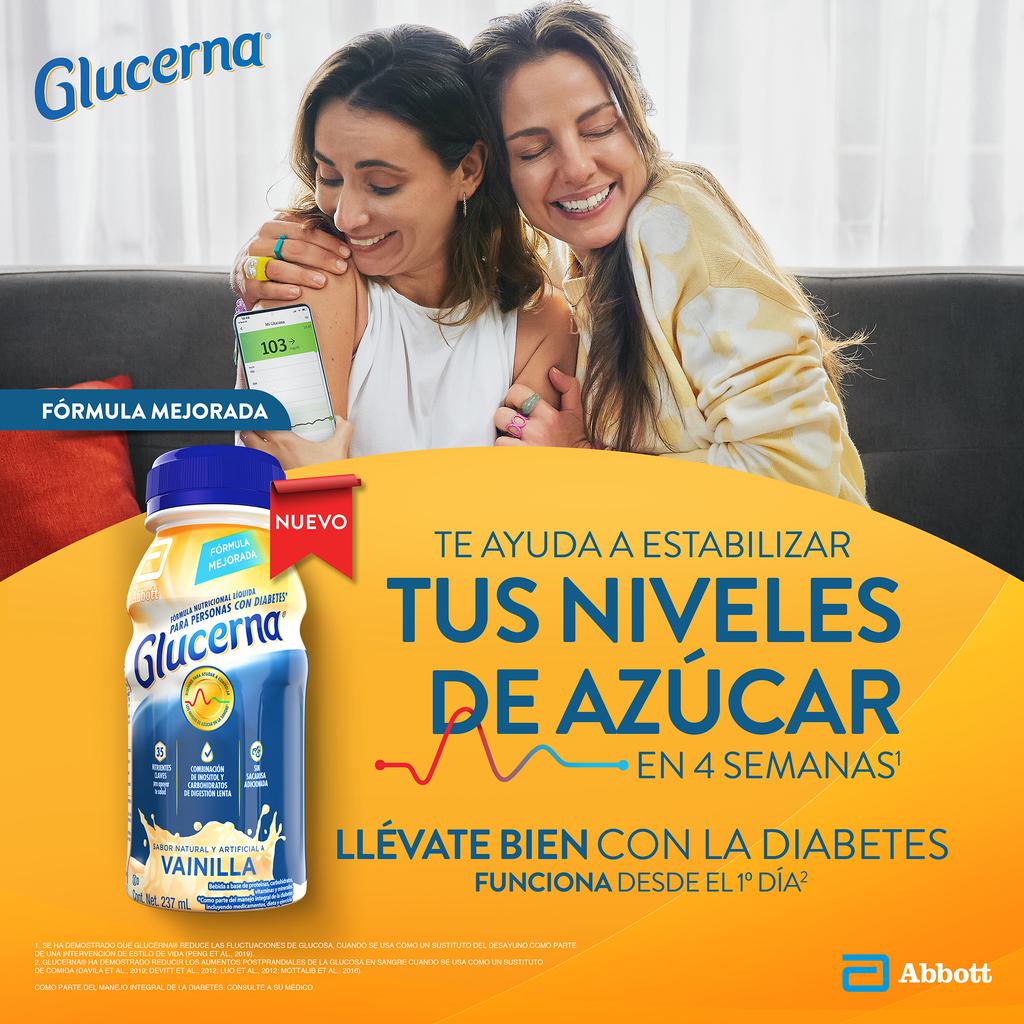Glucerna Vainilla Suplemento Nutricional para Diabéticos 16 Unidades / 237 mL
