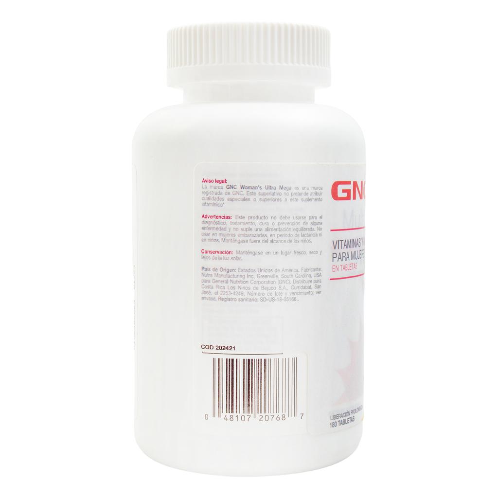 GNC Women´s Ultra Mega Vitaminas y Minerales 180 Tabletas