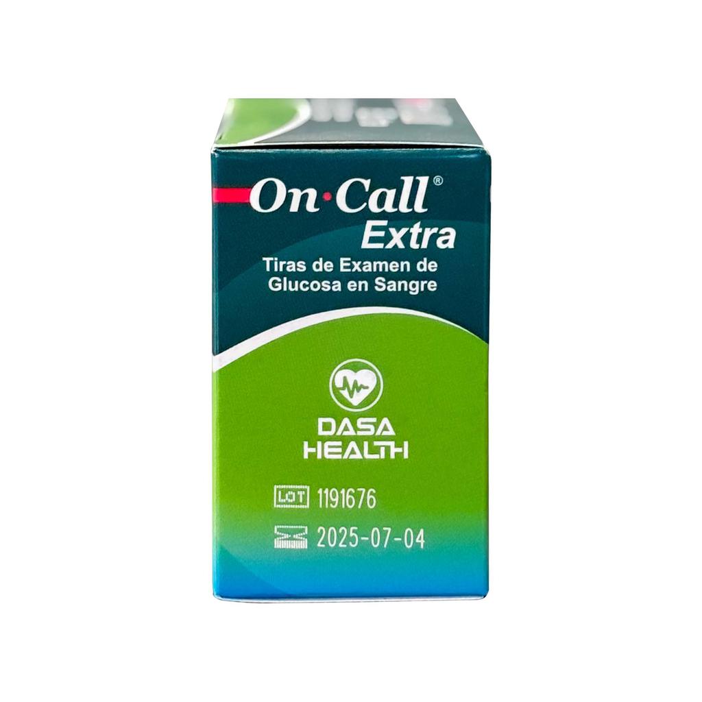On Call Extra Tiras Reactivas para Medir Glucosa 50 Unidades