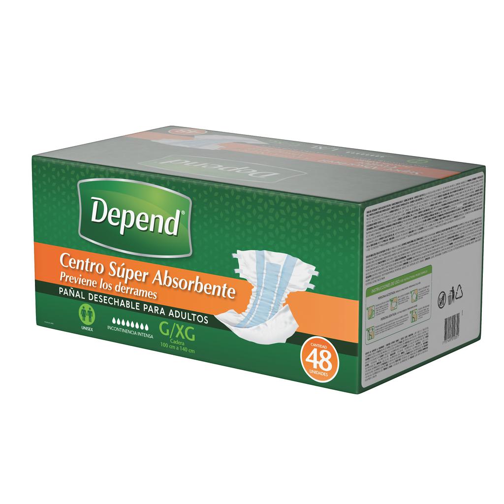 Depend Pañal para Adulto Talla L 48 Unidades