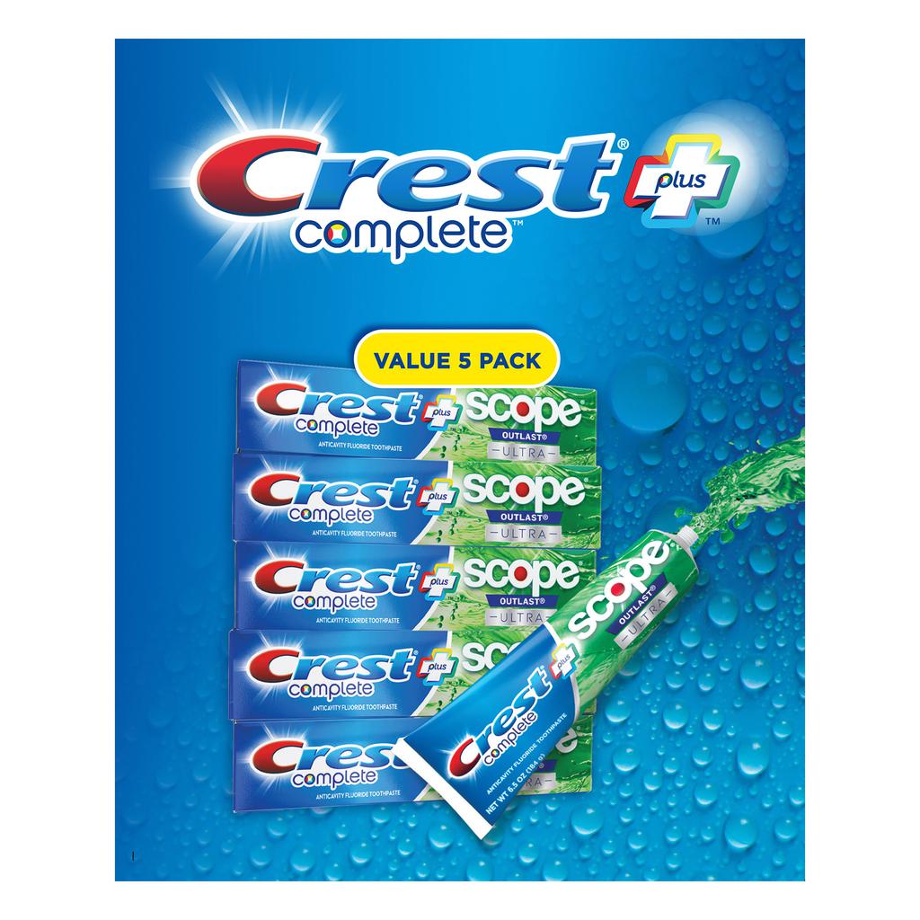 Crest Crema Dental Complete + Scope Advanced Active Foam 5 Unidades / 178 g / 6.3 oz