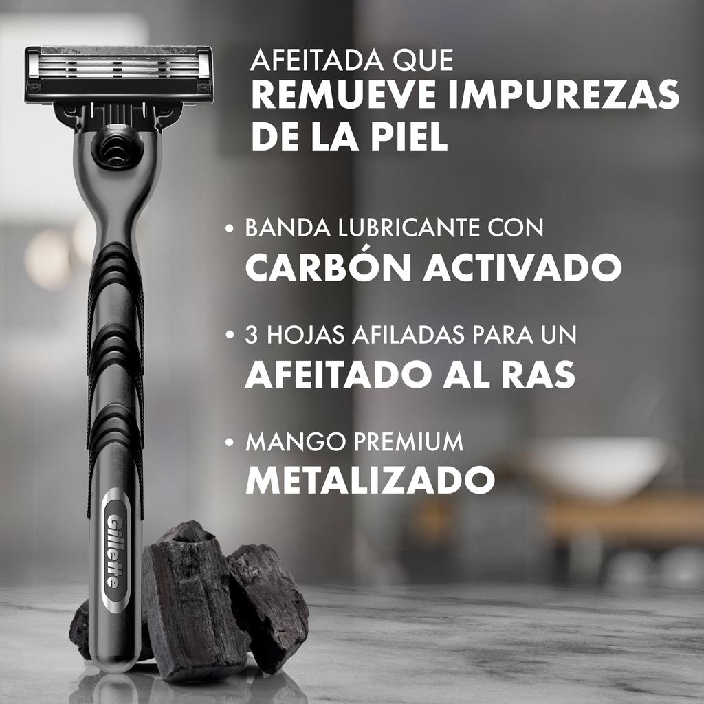 Gillette Mach3 Carbono Repuestos para Rasuradora 12 Unidades