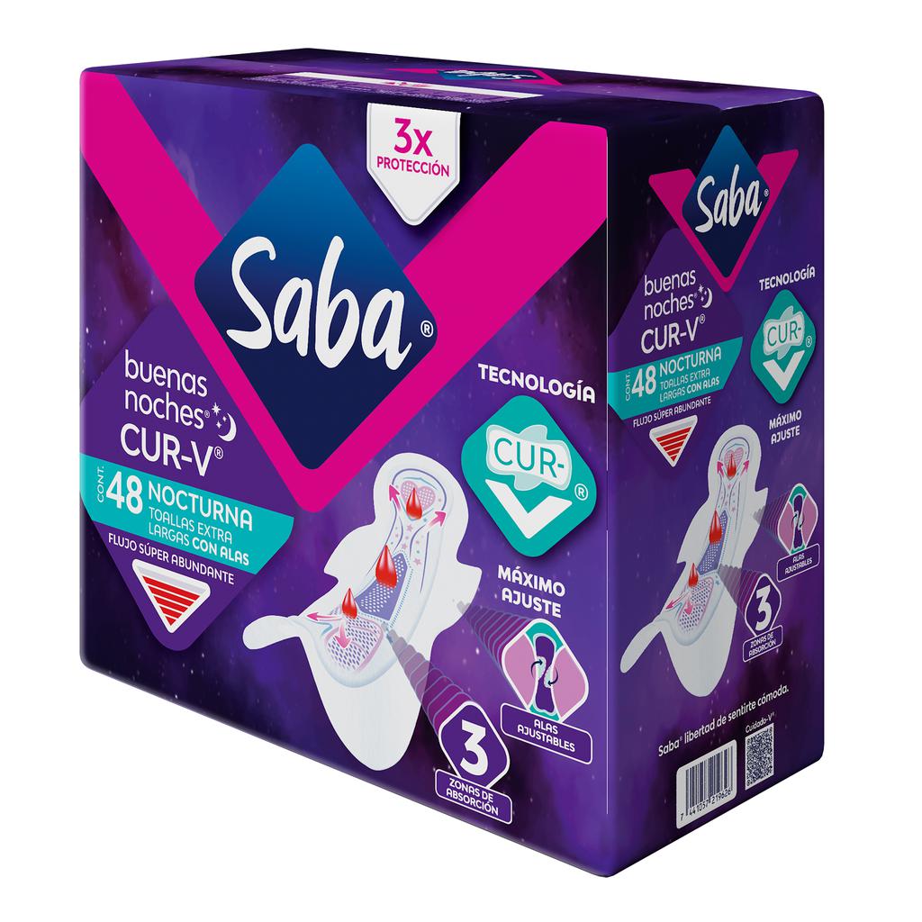 Saba Toallas Femeninas con Alas Buenas Noches Cur-V 48 Unidades