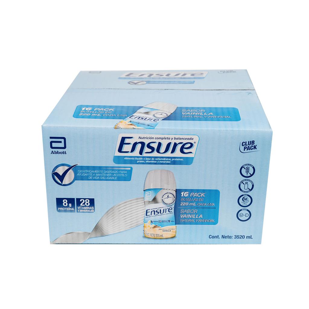 Ensure Sabor a Vainilla Bebida Liquida 16 Unidades / 220 mL