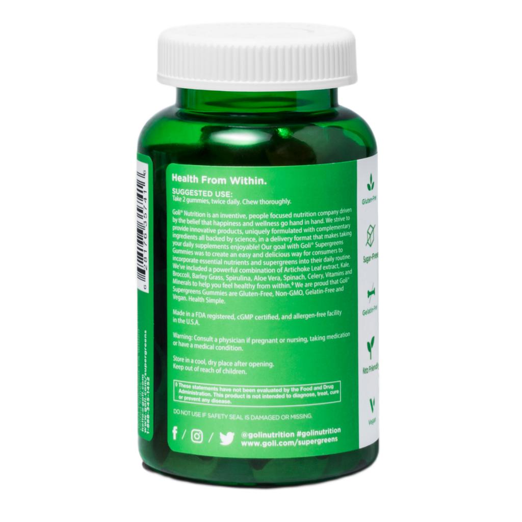Goli Gomas Supergreens Suplemento Nutricional 60 Unidades