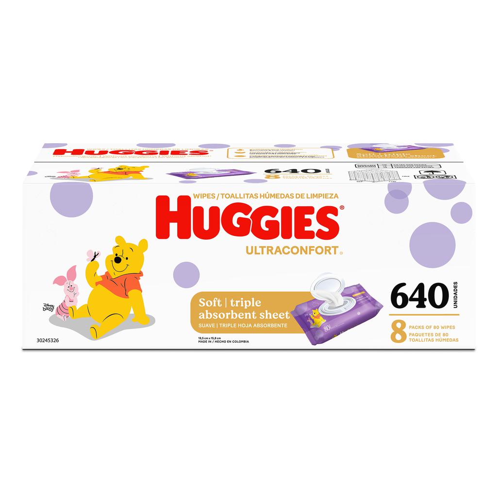 Huggies Toallitas Húmedas Ultraconfort para Bebé 8 Paquetes / 80 Unidades