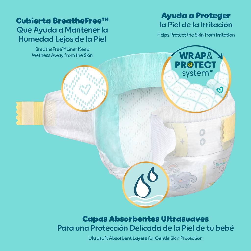 Pampers Pañales Swaddlers Hipoalergénicos para Bebes Talla 1 / 160 Unidades