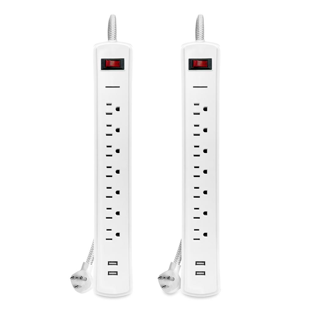 [461289] Bytech Protector Contra Sobretensiones con 7 Tomas y 2 Puertos USB 2 Unidades