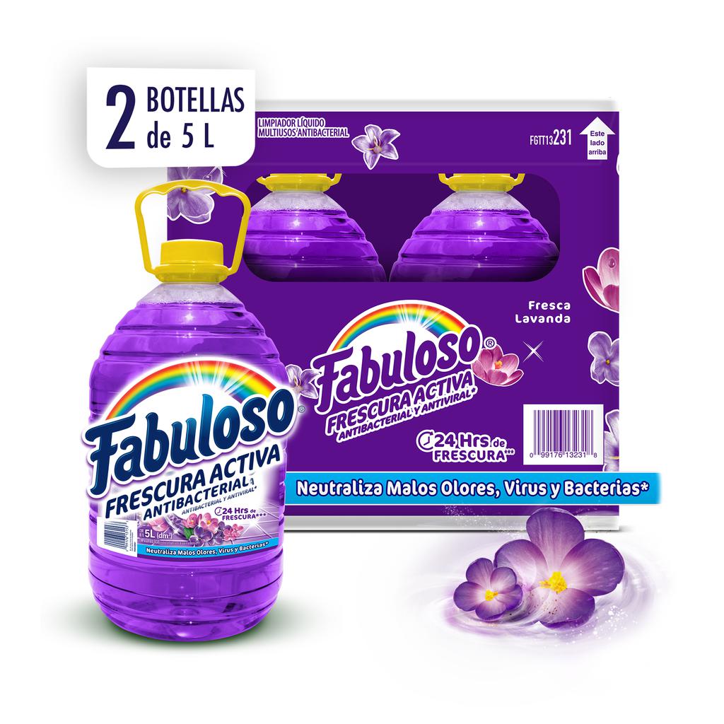 [281588] Fabuloso Desinfectante Multiusos Frescura Activa Antibacterial Lavanda 2 Unidades / 5 L / 1.32 gal