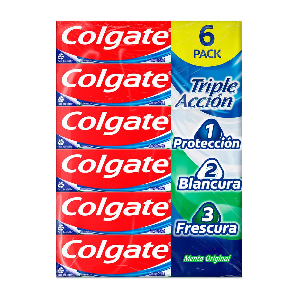 [336423] Colgate Triple Acción Crema Dental con Fórmula Anticaries 6 Unidades / 125 mL / 4.22 oz