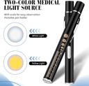 Pupilera recargable LED de doble haz calida/blanca