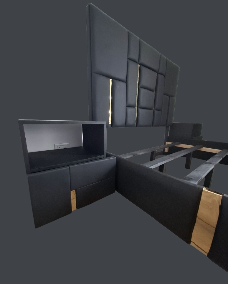 Cabecera Premium 'Boutique' (Art Déco con Insertos Espejados) - Modelo 3