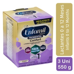 Enfamil Confort Premium Fórmula Infantil 3 Unidades / 550 g / 1.2 lb